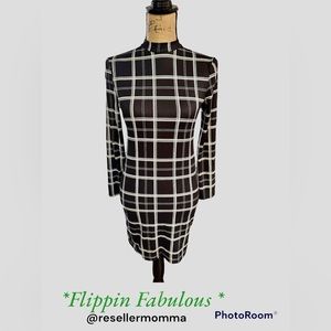 Shein black long sleeve minidress mock neck size small